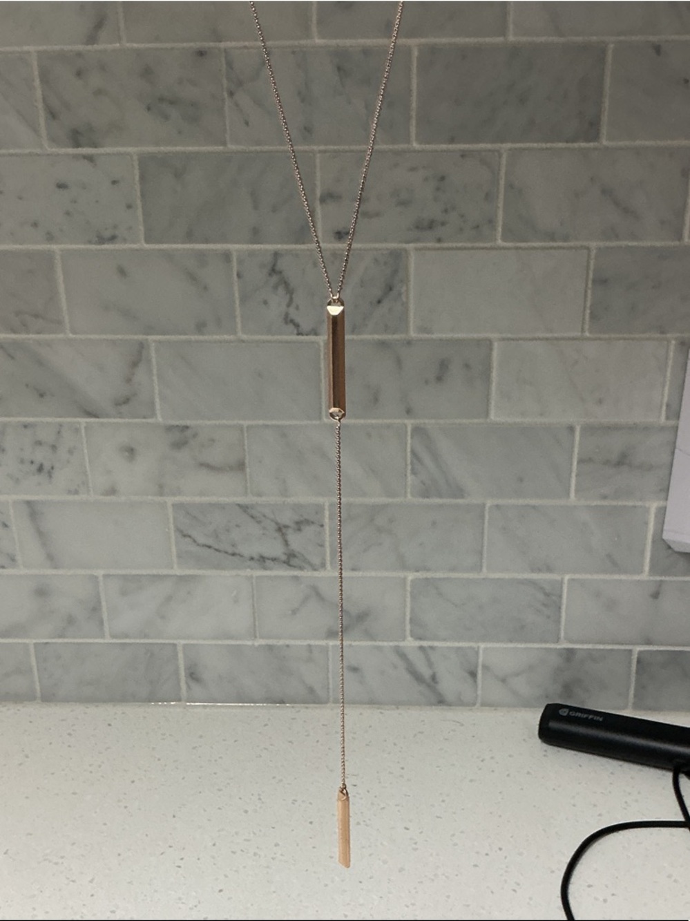 KENDRA SCOTT • Rose Gold Shelton Lariat Necklace